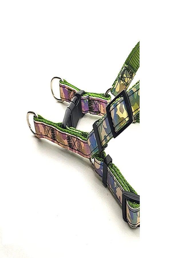 Pups&Pets Puppy Color-Full Printed Ribbon Stitched Harness and Leash | Adjustable Long Harness | Nylon Soft Reflective Harness and Leash Set for Small Dogs & Cats (Color May Vary) ((20MM, Medium)) - Image 4